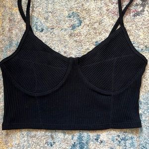 Black ribbed pacsun crop top